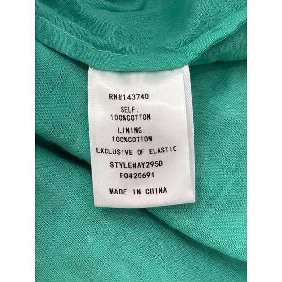 Hyacinth House Shirt Mini Dress Geo Floral Graham Mint Green Cotton Women Size M - Picture 7 of 8